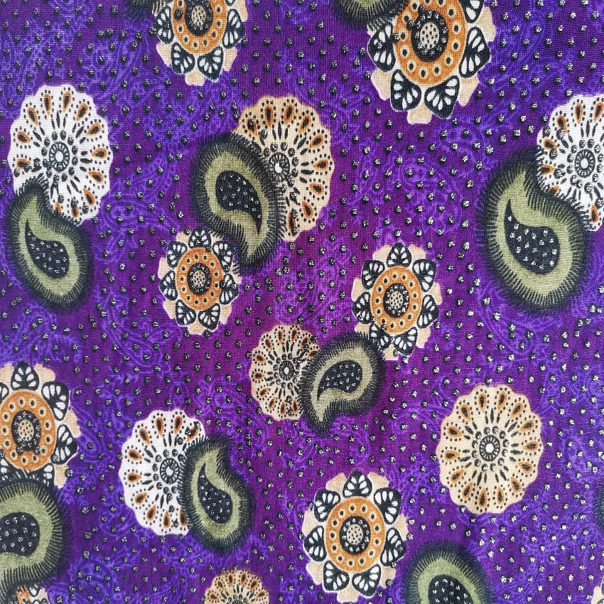 Full Bottom Beautiful Flowers Polyester Spandex Knitted Printed  4-way Stretch Bronzing Fabric