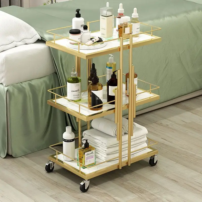 beauty salon storage rack nail and eyelash beauty small cart hair dyeing and ironing stable tool cart