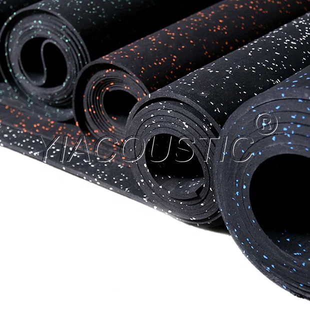 Particle rubber wood floor mat acoustic absorption laminated multifunctional  natural rubber floor mat coil for indoor floor