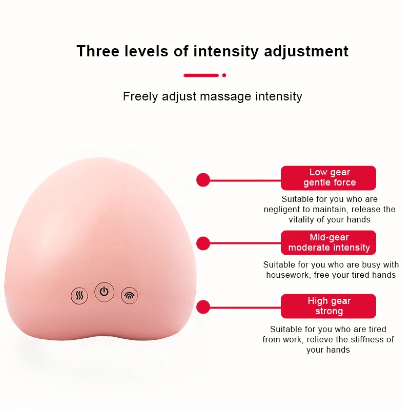 Multi-function Electric Kneading Finger Device Mini Air Compression Hand Massager with Heat