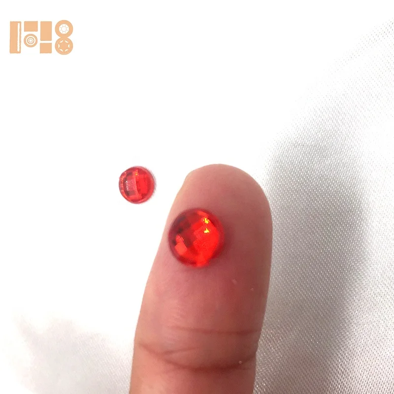 6mm Red Color Bulk Acrylic Rhinestone in Sew on Setting