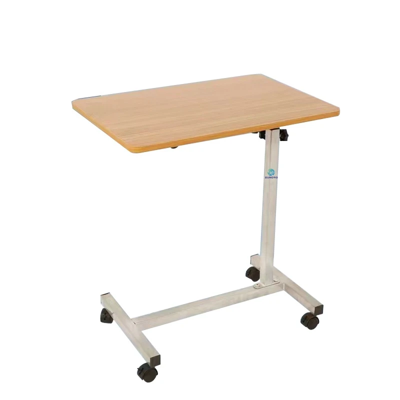 MT05 Medical Hospital Furniture Movable Mobile Table Height Adjustable Table Hospital Bed Dinner Table with Wheels