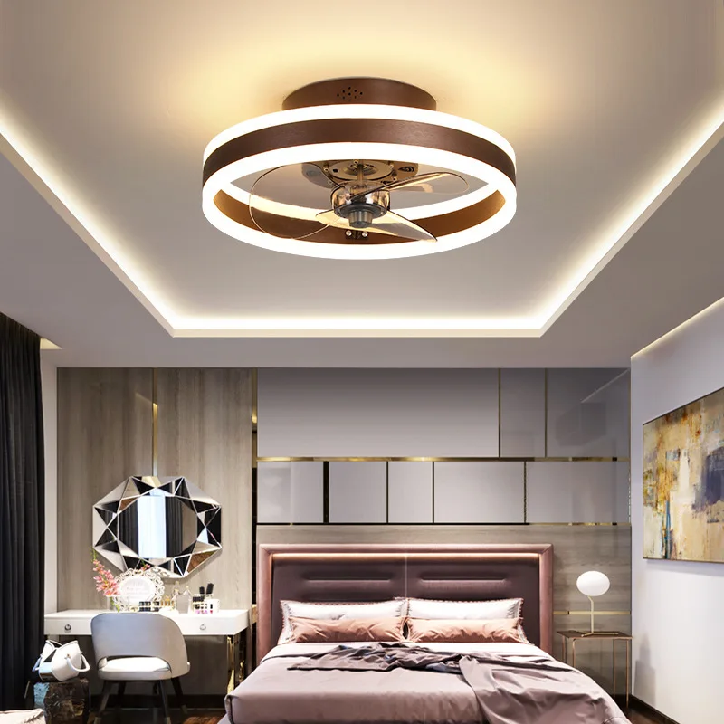  OPWXM New Design Minimalist Styles 48W Adjustable Tricolor Chandelier Ceiling Fan with Lights for Home Living