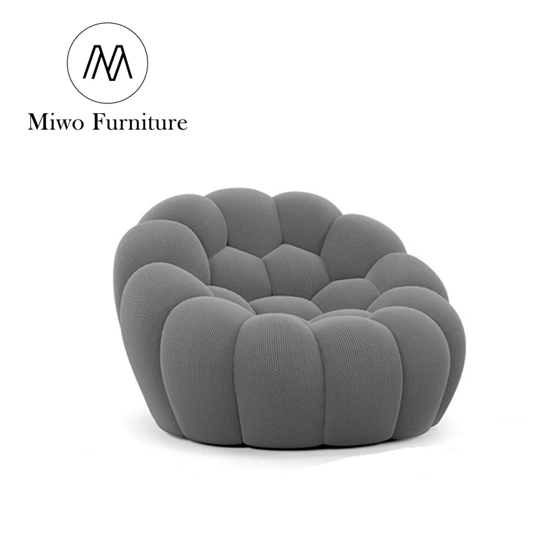 Living room Accent chair Home Furniture Children Lazy Child chair Custom green grey purple bubble linen velvet fabric armchair