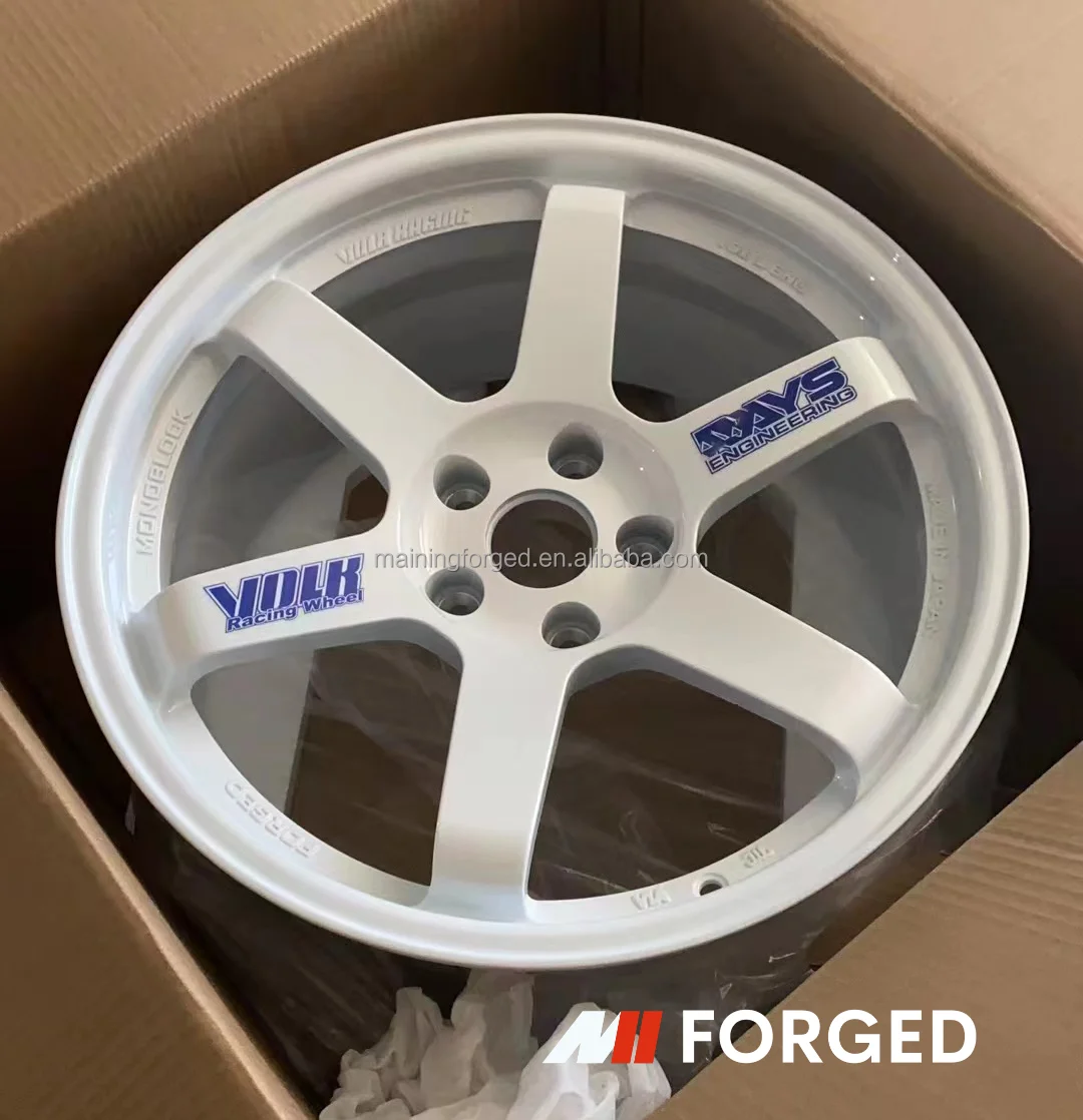 MN White Forged 5x120 5x114.3 18 Inch Replica Volk Racing Te37 For M3 M4 F80 F82 Tesla Model S Jdm Car Wheels Rim