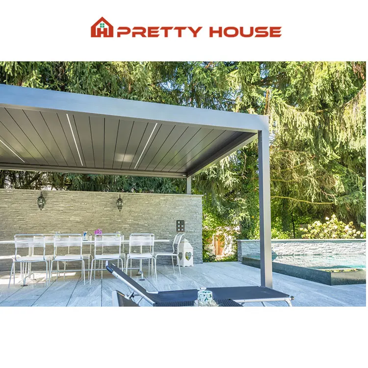 OEM/ODM Modern Hotel Tent Canopy Sun Shade Pavilion Rainproof Bar Party Awning Restaurant Gazebo Outdoor Aluminum Pergola