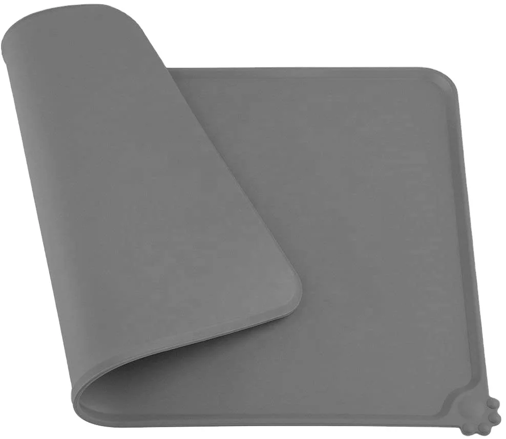OKSILICONE Pet Supply Custom Silicone Pet Food Dog Mat Non-Stick Food Pad Water Cushion Waterproof Cat Feeding Bowl  Placemat