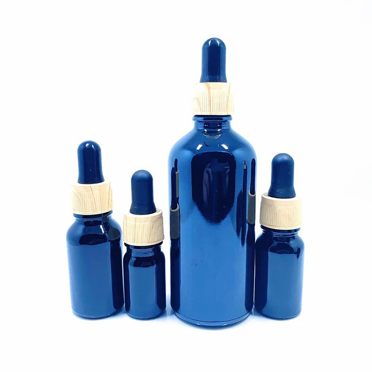  Wholesale Blue Serum Glass Essential Oil Dropper Bottles