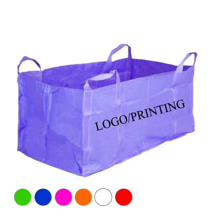 Skip dumpster bags yard industrial bulk jumbo bag 3 Cubic garden waste lifting OEM printing uv stable SKIP super sack Rolls