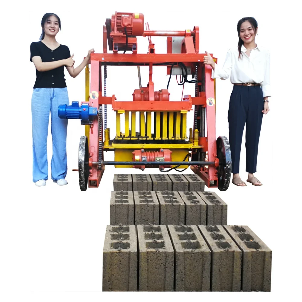 Big wheels mobile Africa color pavers maker machine automatic hollow brick block egg laying cement brick making machinery
