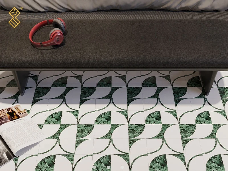 Yushi Group Mosaic high quality Marble Sichuan White+Black mosaic for kitchen backsplash hotel and flooring tile