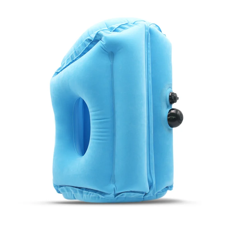 Plush Sleeping Pillow Inflatable Pillow Waist Cushion for Travel Abroad Portable Long Distance Airplane Travel Inflatable Pillow
