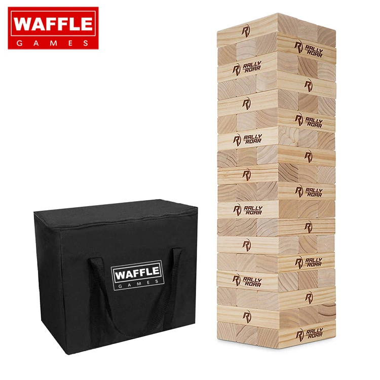 
Waffle Game Premium Burned Logo Giant Jengaes Made from NZ Pine wood blocks Jengaes 