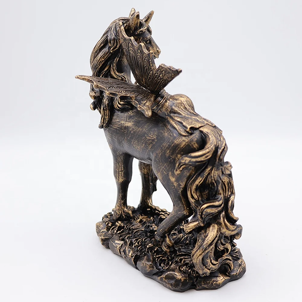 Wholesale high quality handmade custom resin angel fairy and unicorns garden figurines decorations for home garden