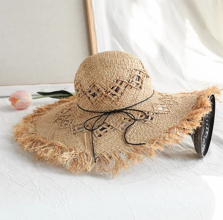 custom wholesale handmade natural grass raffia straw hat body Floppy straw hat body