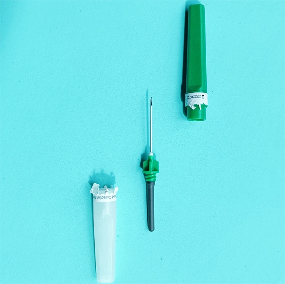 Blood collection needles for vacuum blood collection tubes
