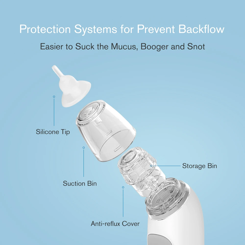 Wholesale High Quality Best Baby Product Care Nose Cleaner Anti Reflux Silicone Electric Nasal Aspirator For Babies