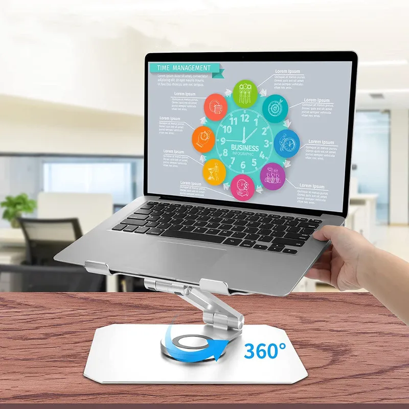 SUM-Z06 Ergonomic 360 Rotatable Adjustable Aluminum Laptop Holder Foldable Desktop Laptop Stand Compatible With 14-17.3 inch