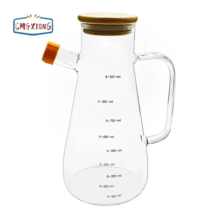 Wholesale 900ml Glass Cooking Olive Oil Pot Seasoning Salt Sugar Sealed Condiment Jar Kitchen Storage Container