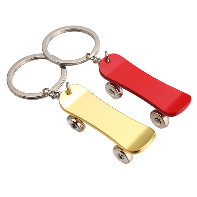 metal zinc alloy promotion skateboard keychain gift keyring
