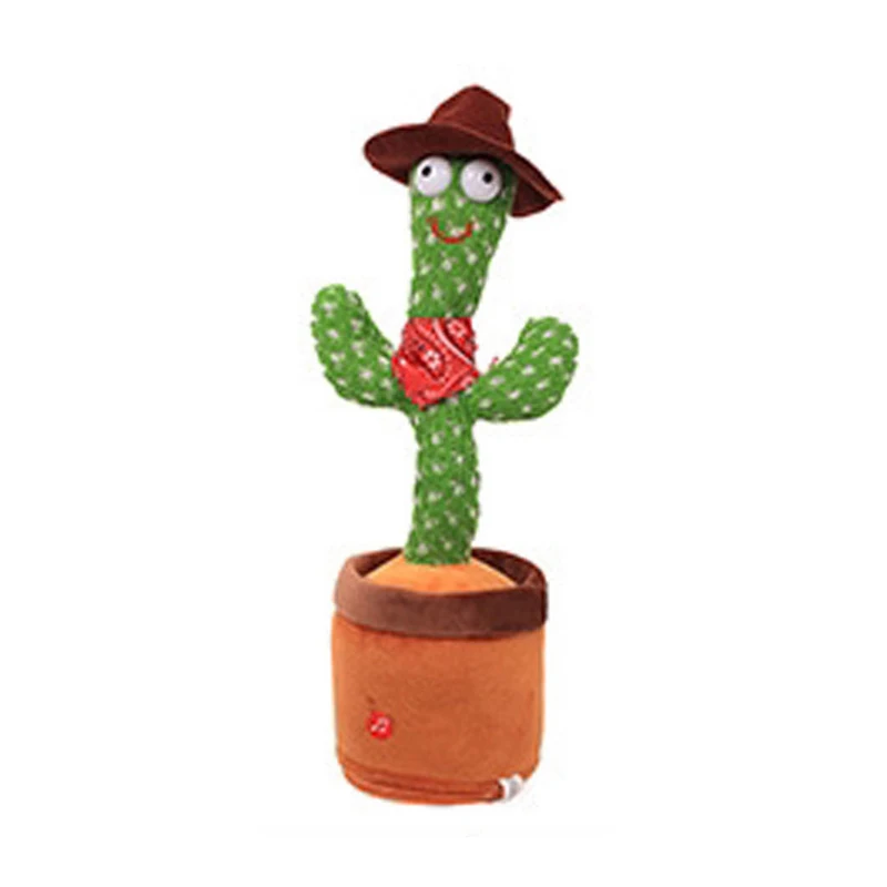 Popular 120 English Song Singing Dancing Flowers Plush Toys Electric Shake Recording Dancing Cactus Plush Doll