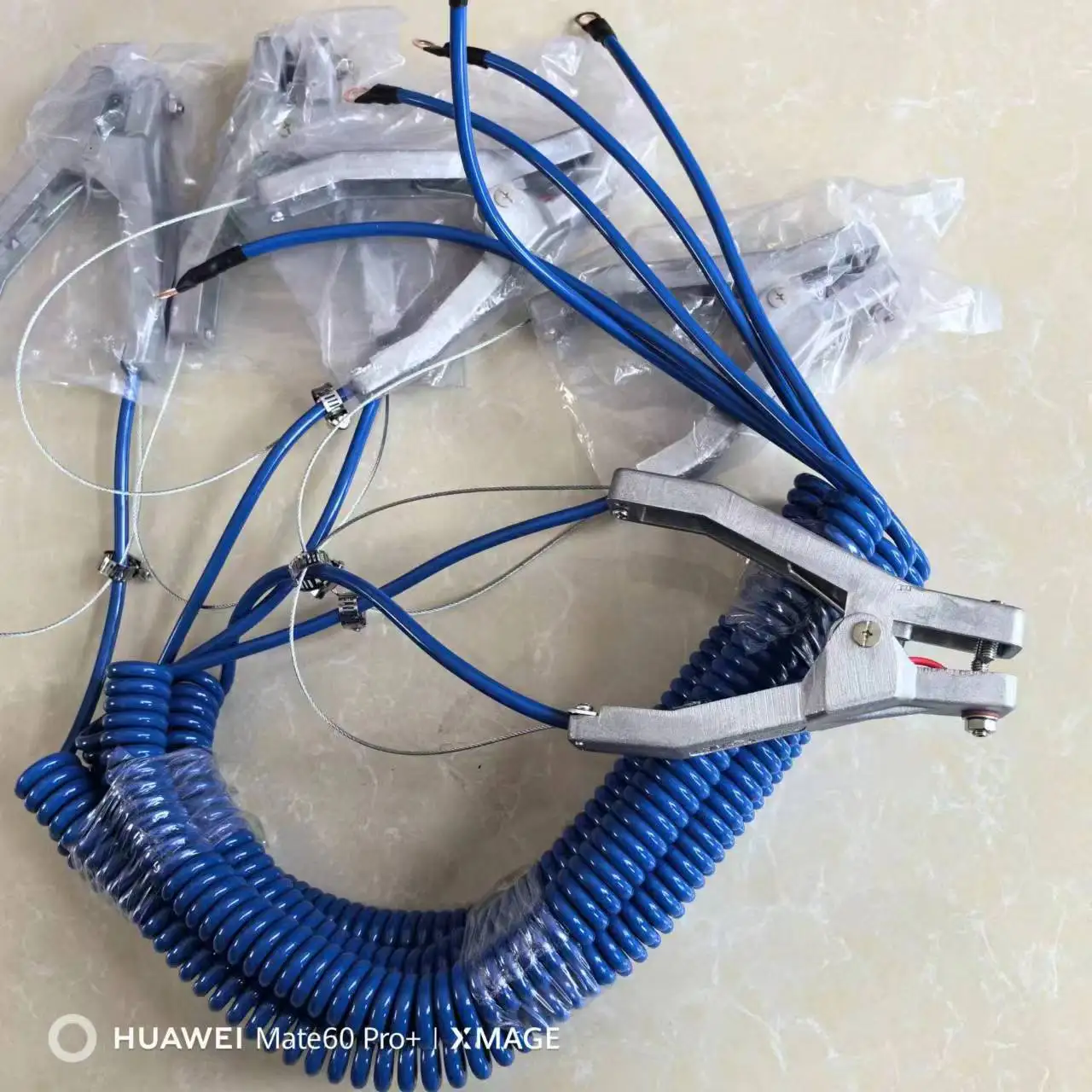 Explosion proof electrostatic grounding clip aluminum double clip+3 meter spiral wire