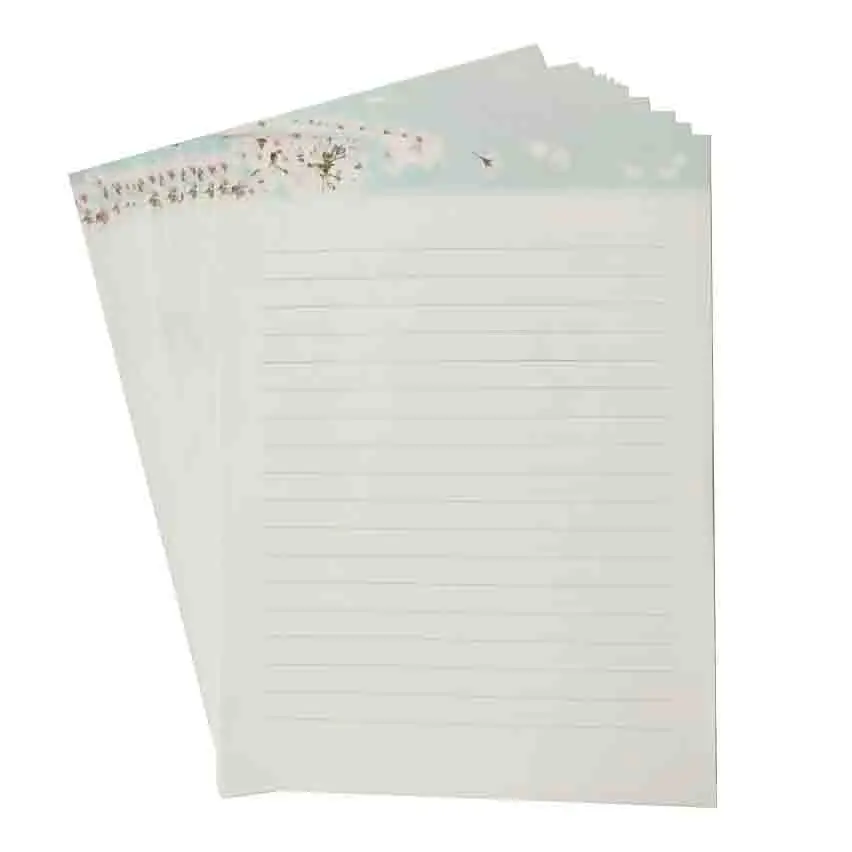 Customized Factory Cherry blossom theme  Letter Set With 6pcs Envelopes, 12pcs Envelope Paper and 1pc Sticker