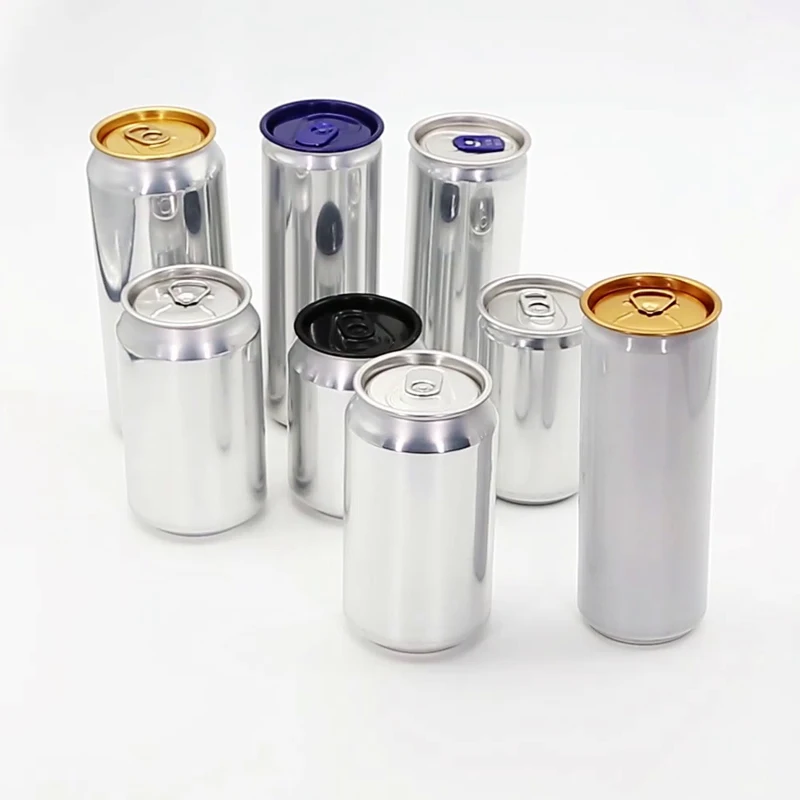 Wholesale aluminum beverage cans with can lids for beer soda energy carbonated drinks packaging