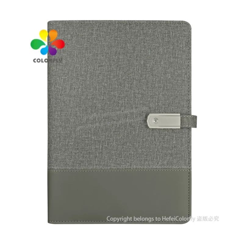High Quality Power Bank Notebook Custom Inner Paper Diary Planner Notebook with power bank and usb flash drive