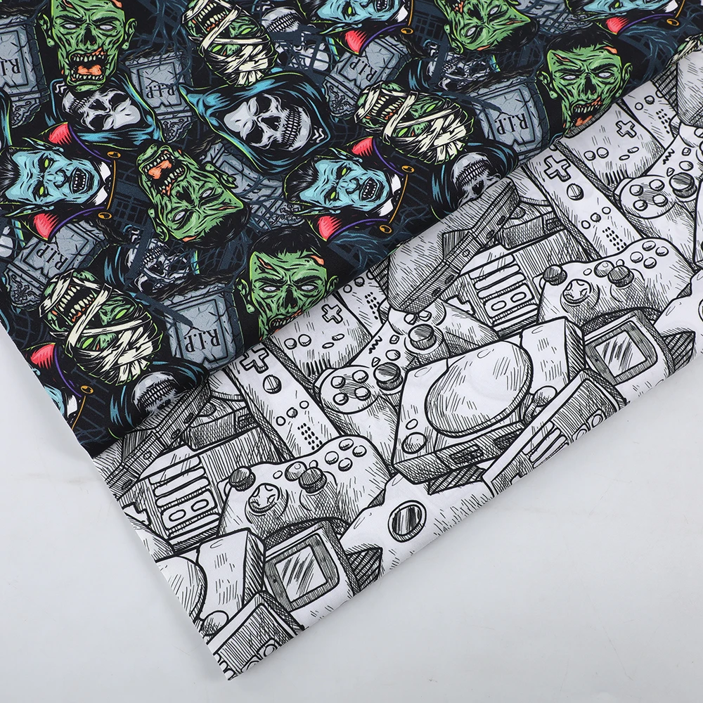 Wholesale custom digital printed Cartoon pattern on 100% cotton Poplin fabric for clothing