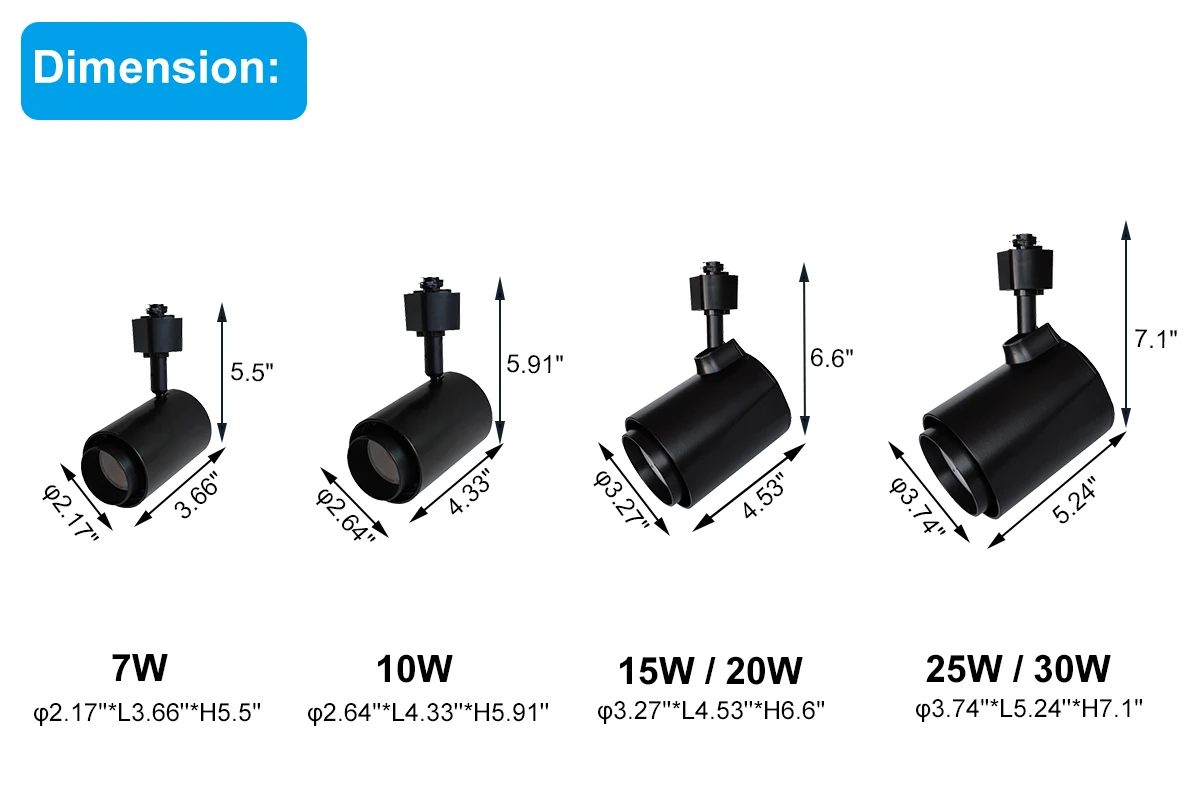 20W COB Led Track Light Shop Focus Lamp Retail Spot Lighting Fixtures Spotlights Rail Tracking Lamp