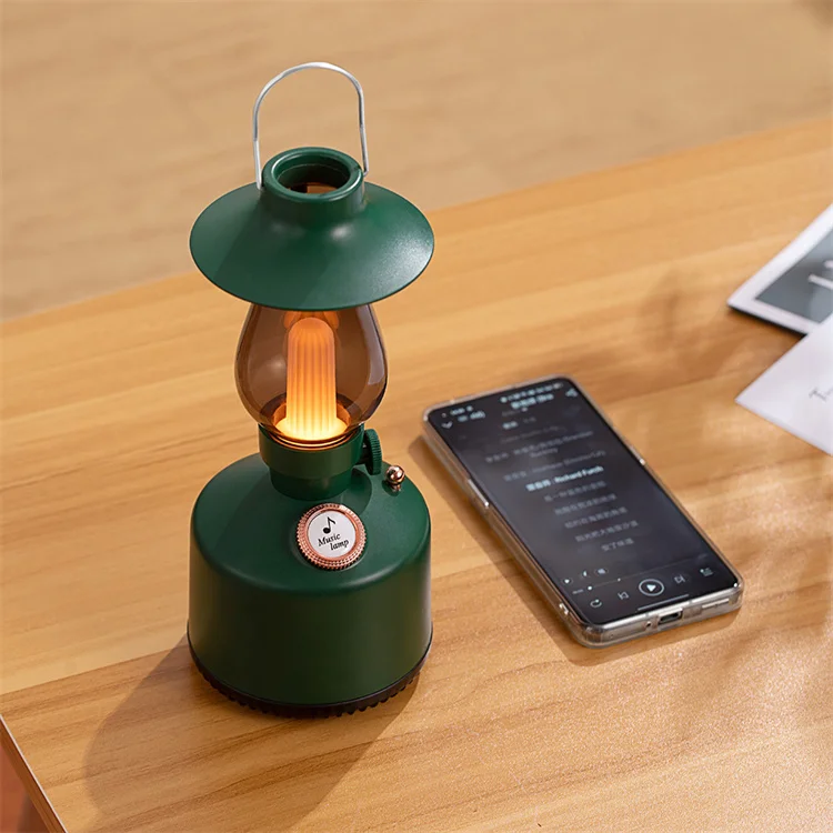 Retro Lantern Camping Tent Lamp Speaker BT 5.0 Smart Wireless Loudspeaker Box Outdoor Portable Speakers