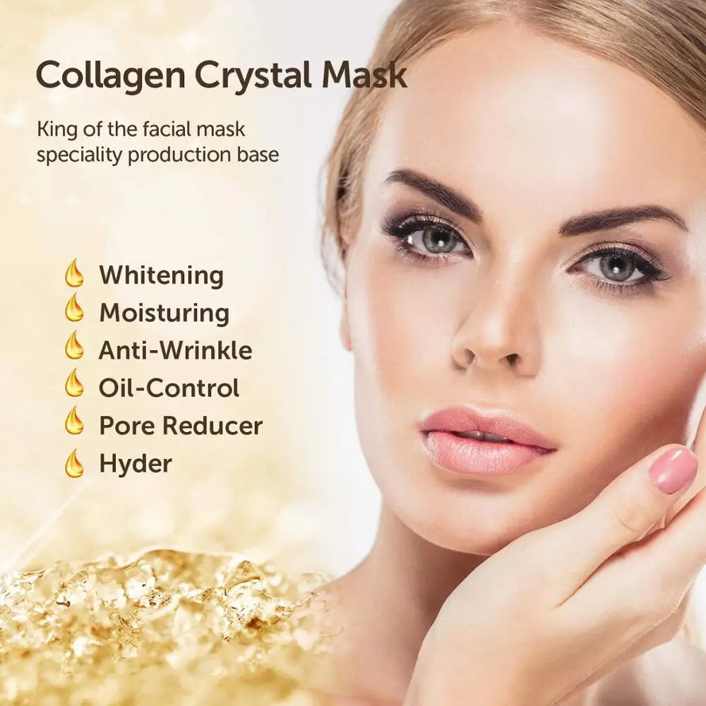 
Private Label 24K Gold Collagen Crystal Facial Mask Firming Face Gel Mask 