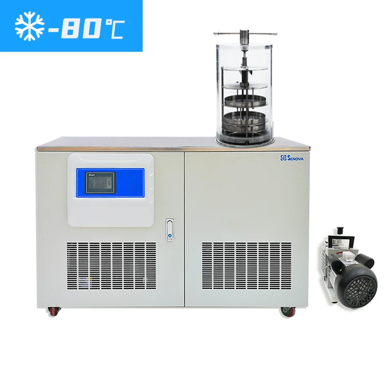 -80C Degree Low Temperature Vial Stopper Sealing Lab Vacuum Freeze Drier