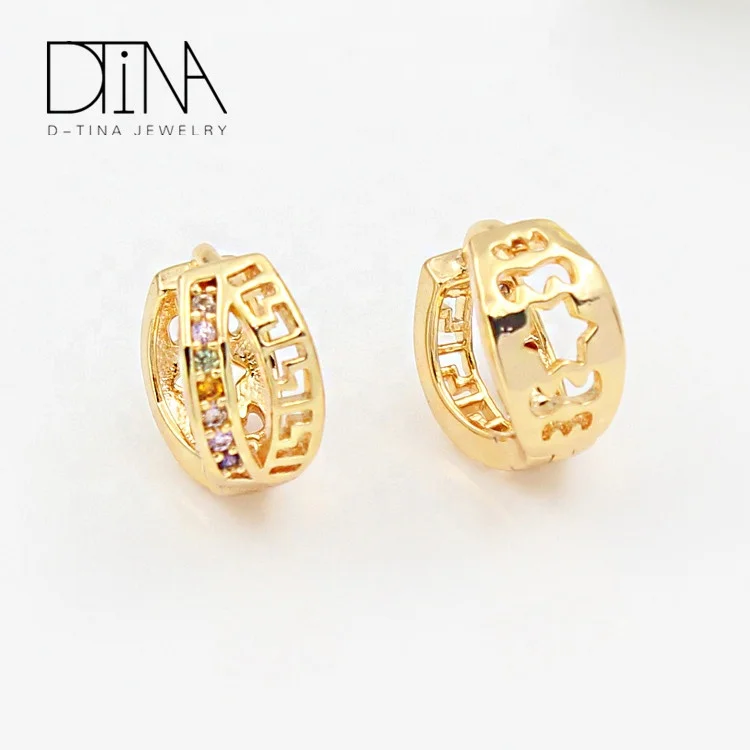 DTINA African Alloy Stud Earring Resin Saudi Bridal Vintage Gold Plated earrings