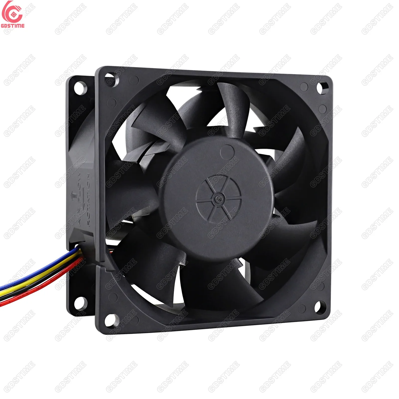 Gdstime GDP8038 80mm 80x80x38m DC 12V Fans Dual Ball Bearing 4Pin FG PWM Big Air Flow DC Axial Exhaust Cooling fan
