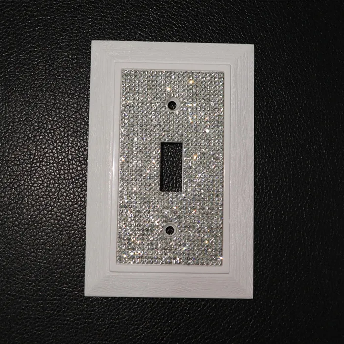 Bling Diamond US USA Standard UL 1 2 Gang Light Switch Socket Disjunctor Switchcraft On-off Receptacle Wall Plate Cover Panel