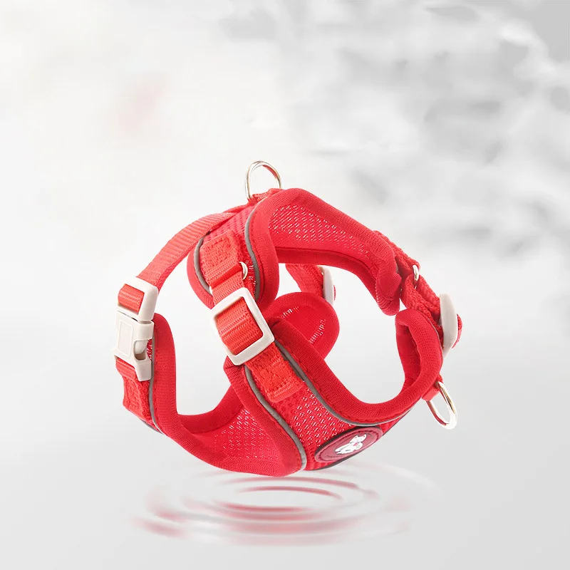 Dog leash cat harness breathable mesh reflective reflective dog walking suit portable pet dog reflective leash