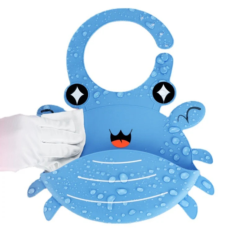 Bpa Free Baby Bib Waterproof Silicone Feeding Supplies Baby Silicone Bib Wholesale Soft Easily Clean Waterproof Opp Bag Unisex
