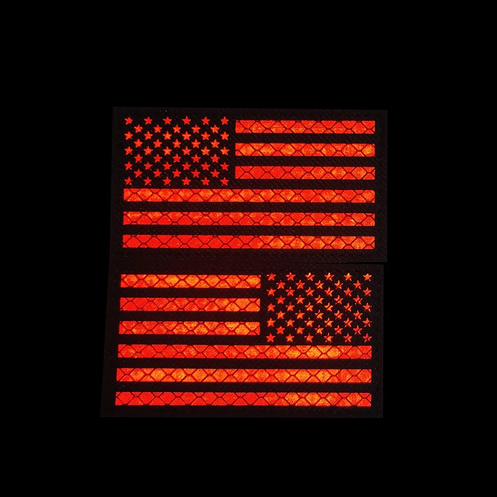 9*5 Oxford cloth stars and stripes flag laser cut reflective luminous American flag patch armband badge