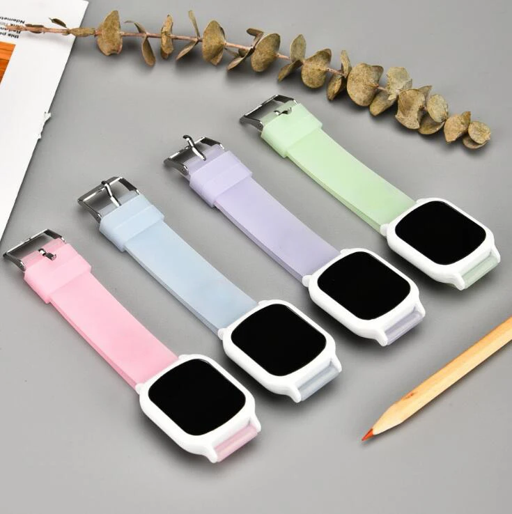 Square Plastic Custom Color Led Digital Touch Screen Waterproof Wrist Watch