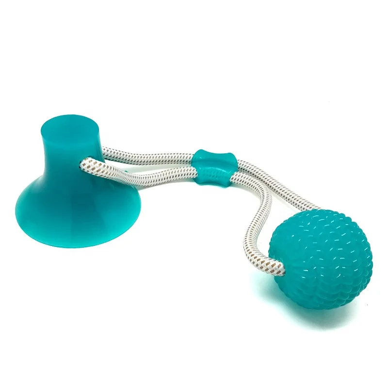 Amazon hot selling  teeth clean molar bite suction cup dog chew toy ball