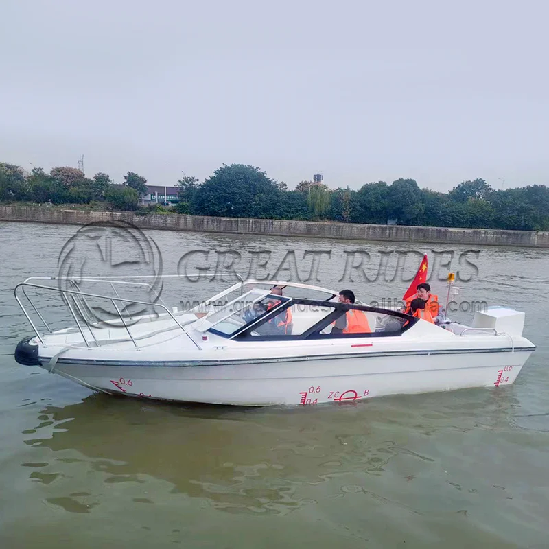 Factory sale fiberglass boat 10 People small yacht 26FT speed boat speed boat for tourists