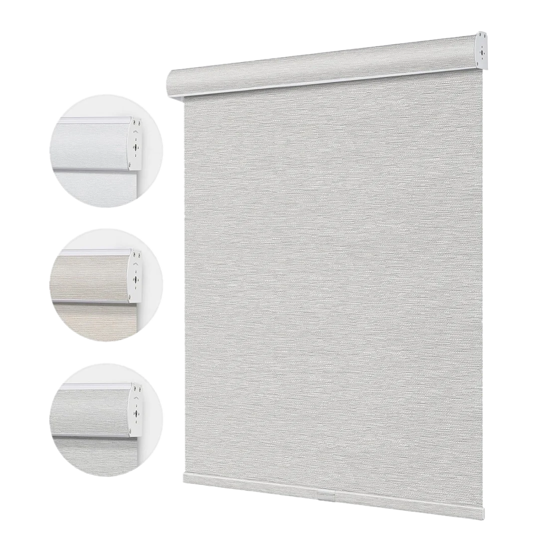 Free-Stop Cordless Roller Blinds  Roller Shades for Windows  Natural Woven Fabric Thermal Insulation Roller Window Blinds