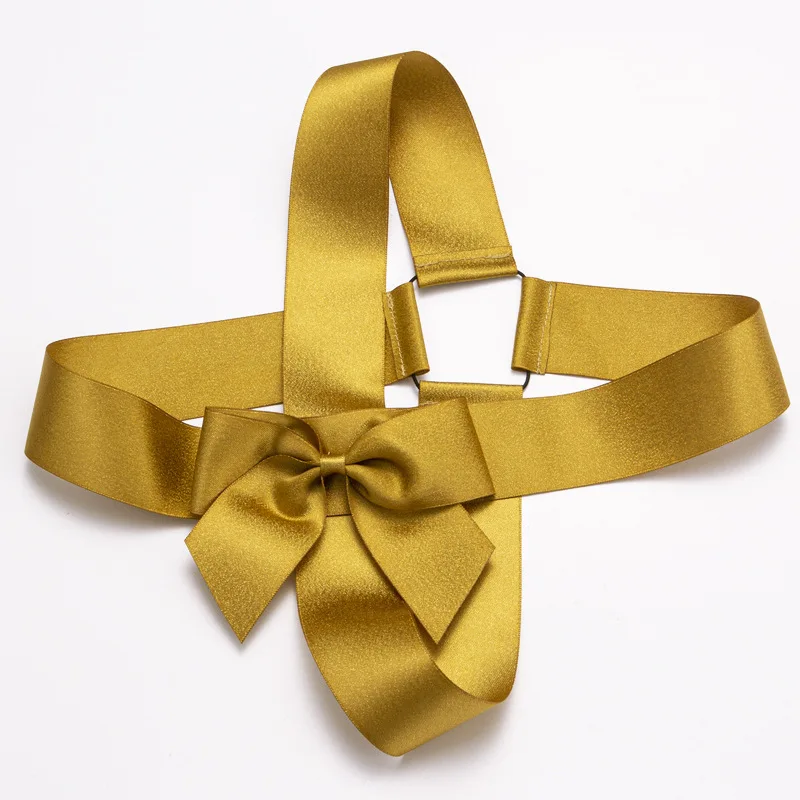 Factory Wholesale Custom Satin Gift Packing Ribbon Bows With Elastic Loop