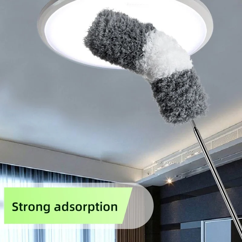Household dust removal retractable feather duster