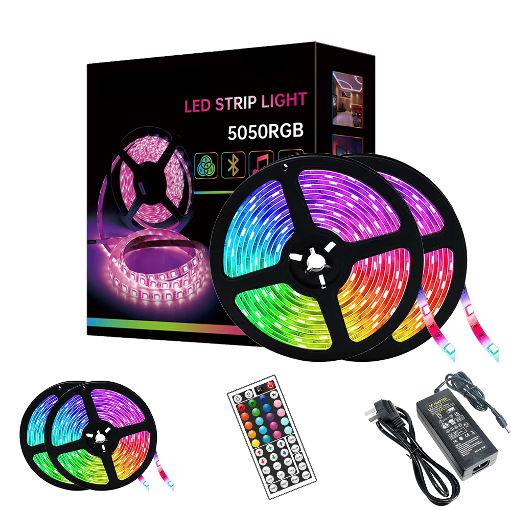 Лидер продаж Amazon Светодиодная лента 5050 RGB 300 светодиодов 72 Вт водонепроницаемая светодиодная для телевизора 12 В постоянного