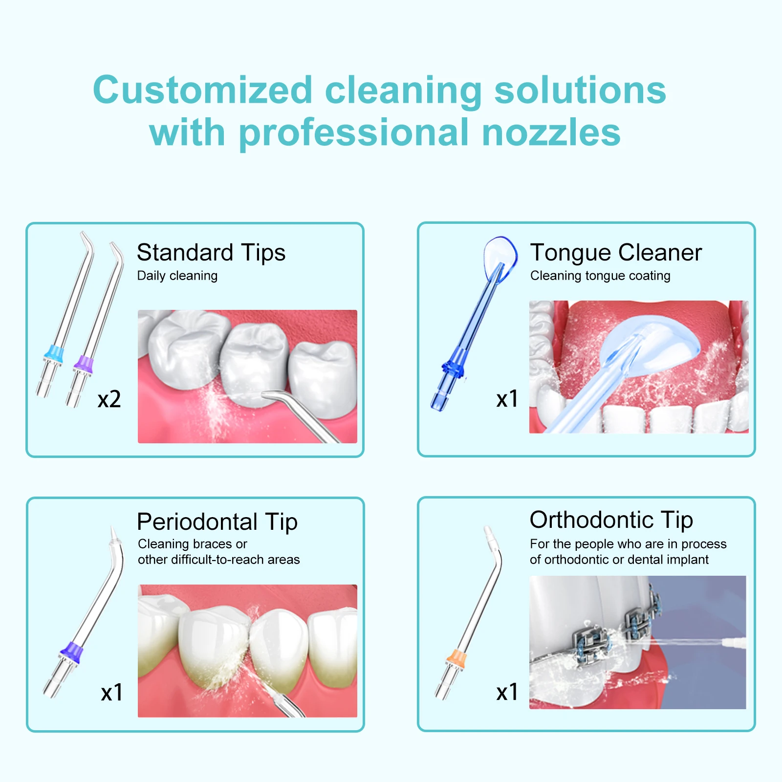 H2ofloss IPX7 Cordless Electric Dental Flosser 300ml Capacity Travel Portable Oral Irrigator Water Pick