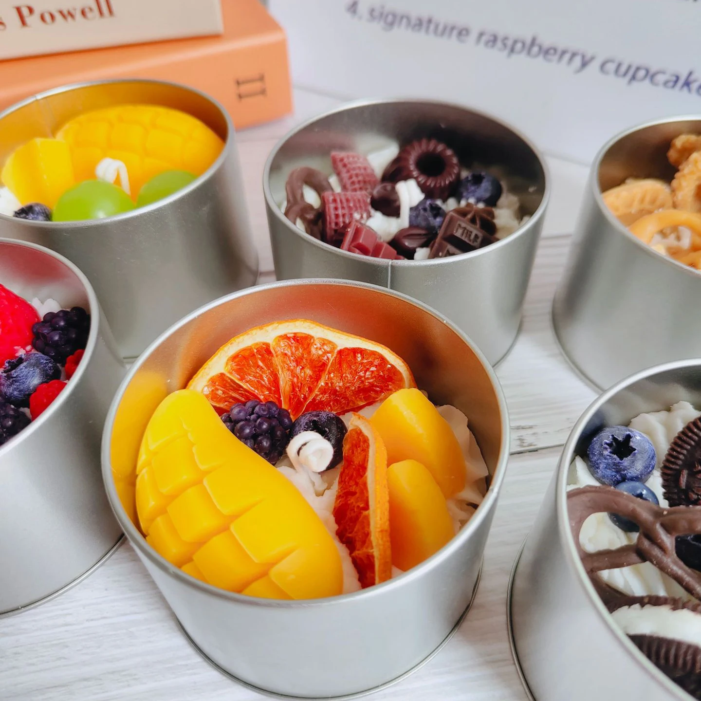 new design soy wax handmade cereal candles custom scent shell scented candle in tin bowl private label