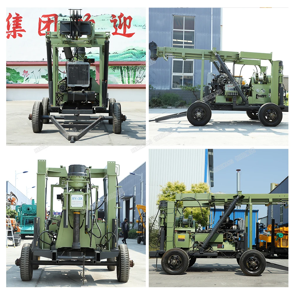 400m deep XYX-3  wheels diesel engine rotary water well drilling rig price